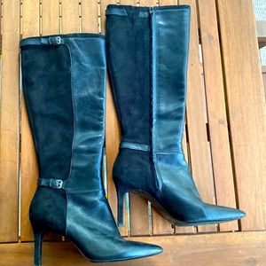 Lauren by Ralph Lauren tall womens black zip up boots with heels - 8.5B